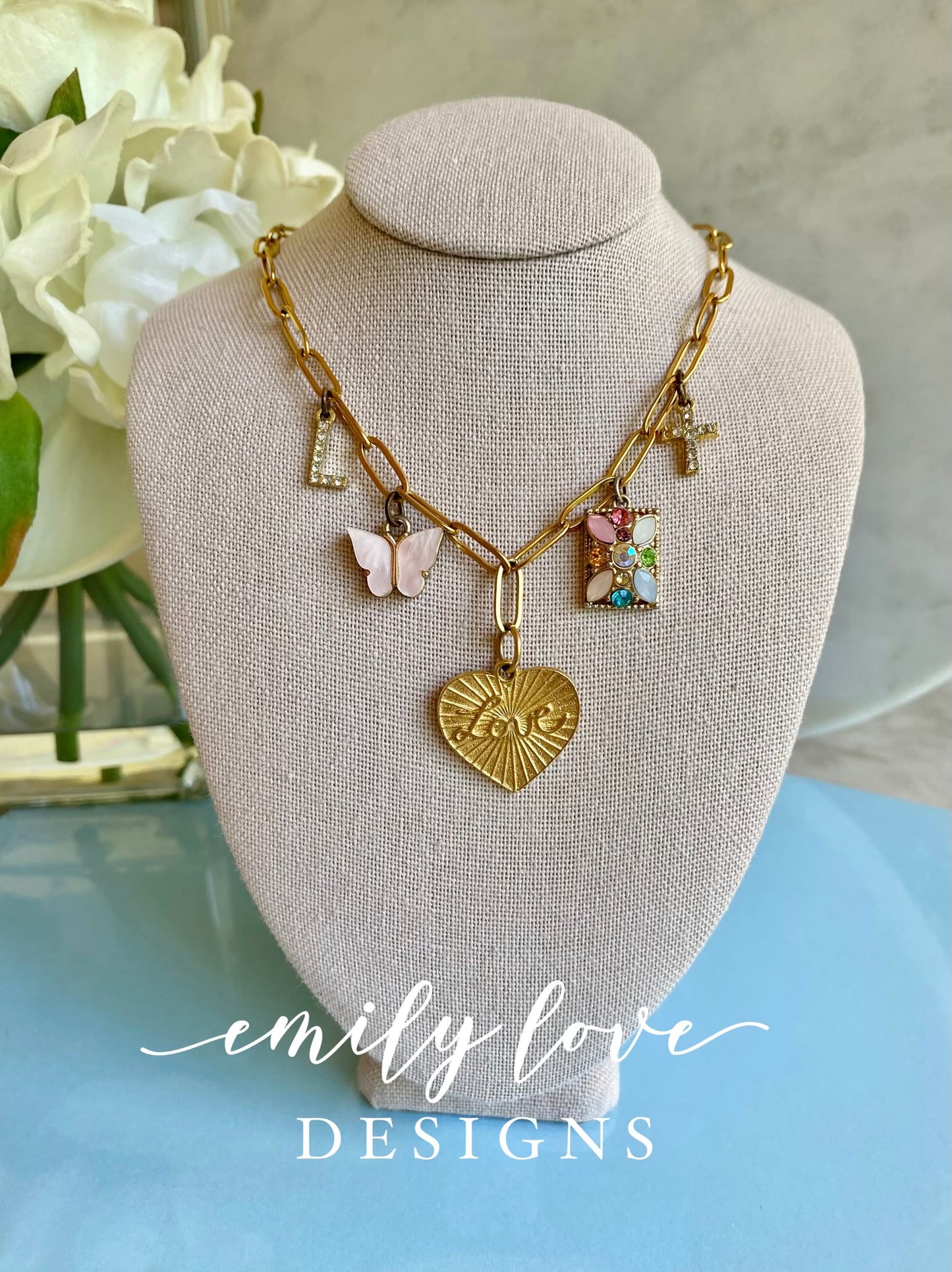 Custom Initial Charm Necklace