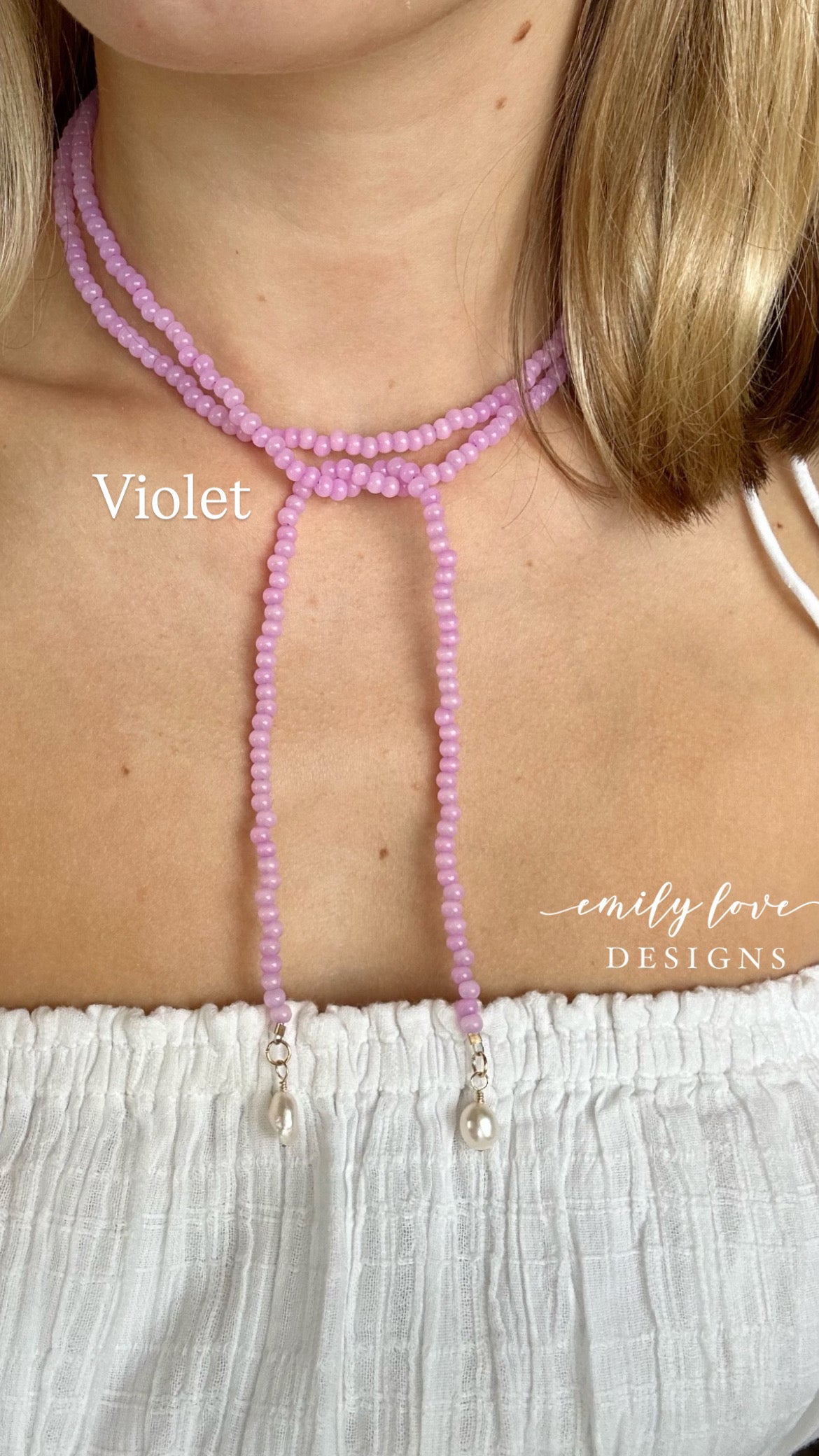 Violet Tie Necklace