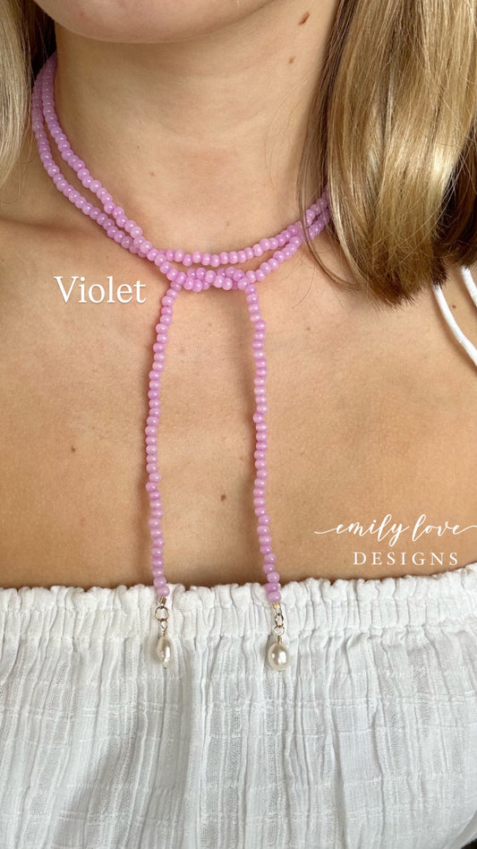 Violet Tie Necklace