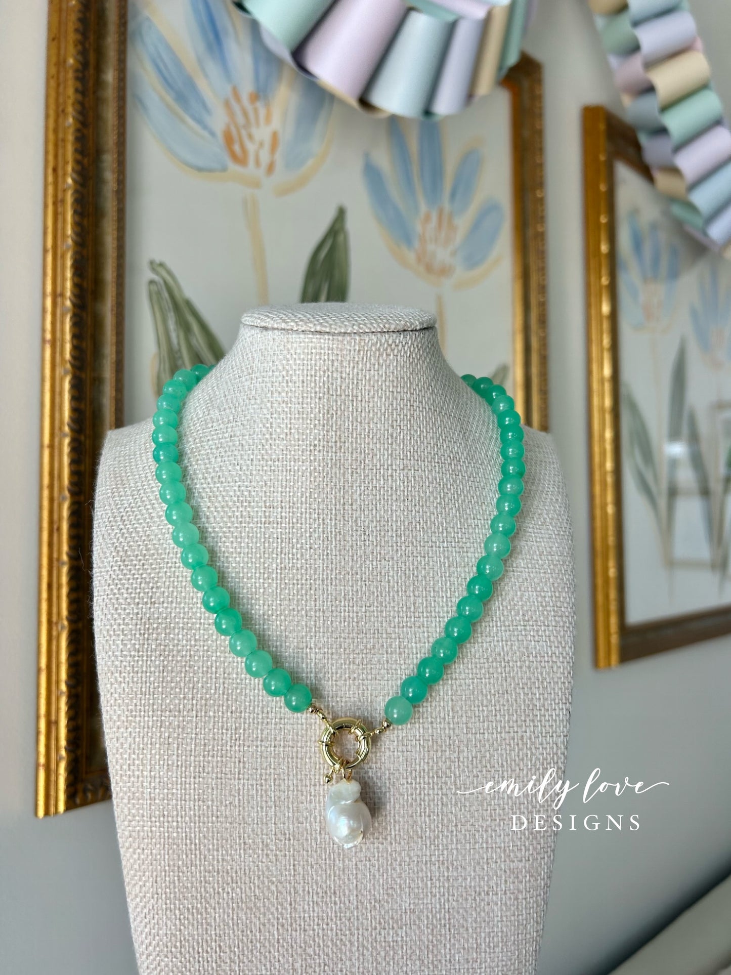 Emerald Sailor Pearl Necklace
