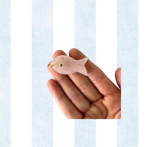 Cloudy Fish Charm - Pink