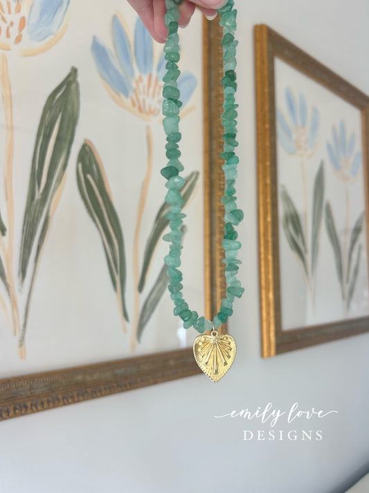 Pebble Heart Burst-Green