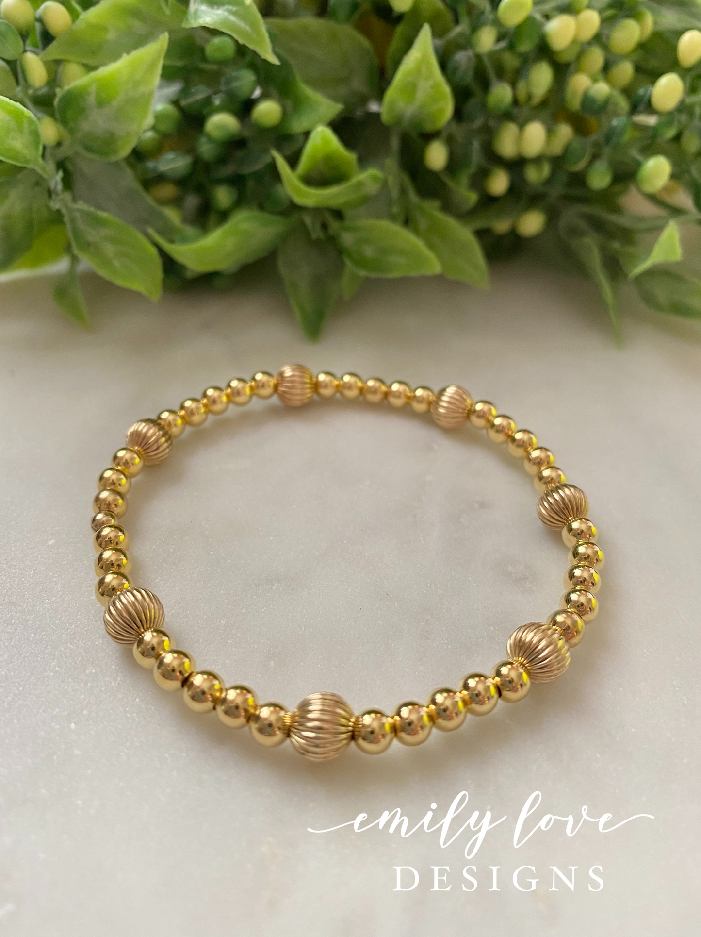 Gold Fluted Bracelet