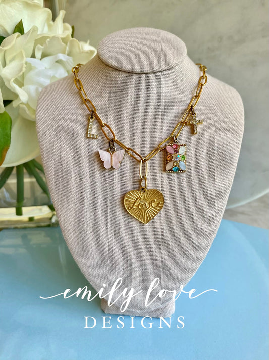 Custom Initial Charm Necklace