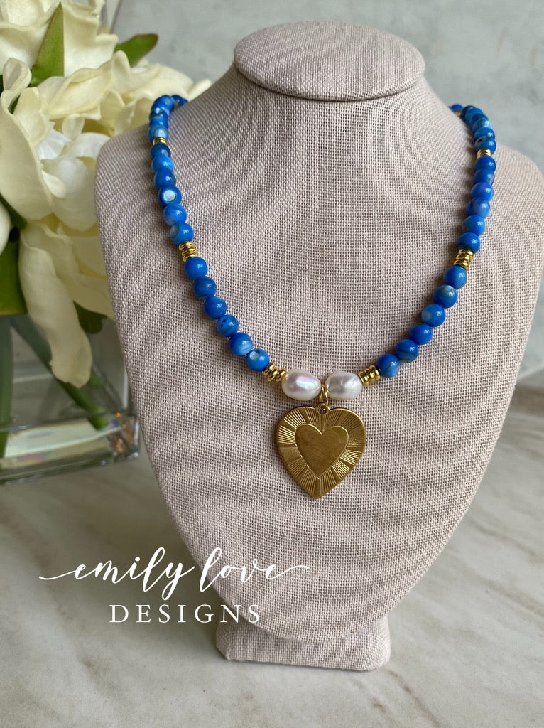 Blue Beaded Necklace