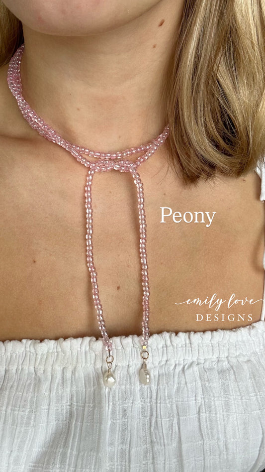 Peony Tie Necklace