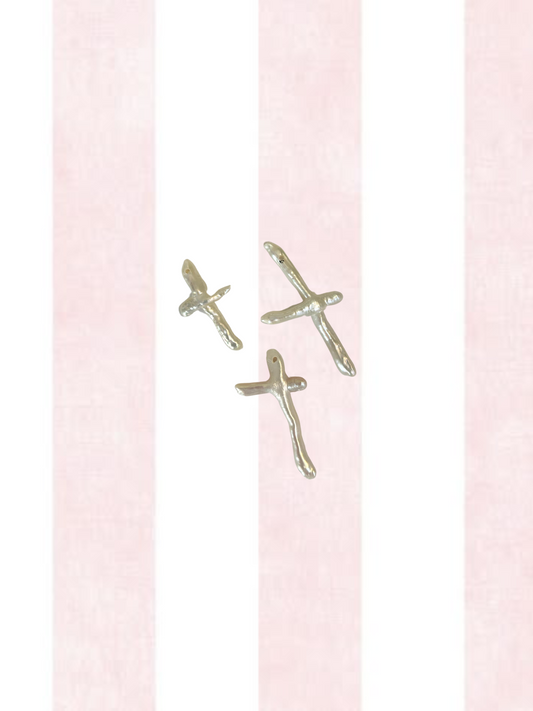 Freshwater Pearl Cross Charm
