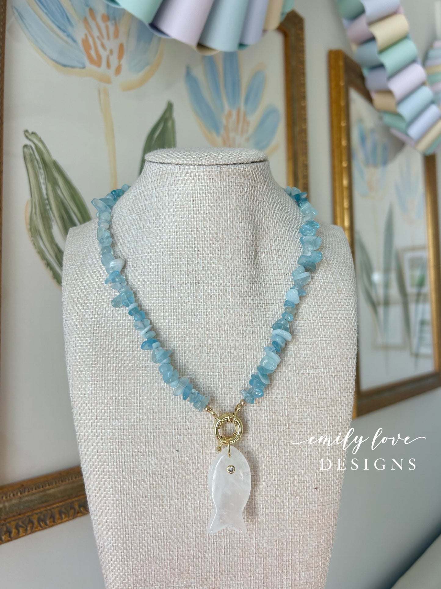 Blue Sailor Fish Necklace