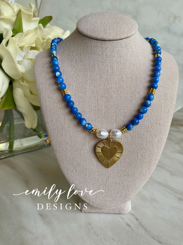 Blue Beaded Necklace