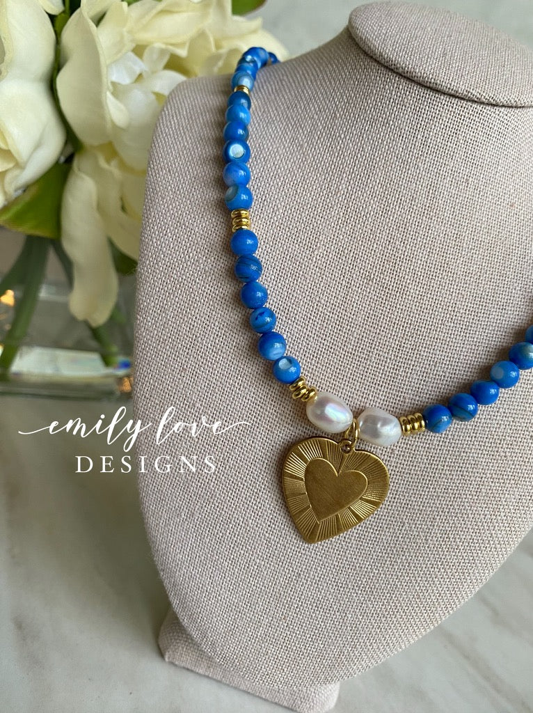 Blue Beaded Necklace