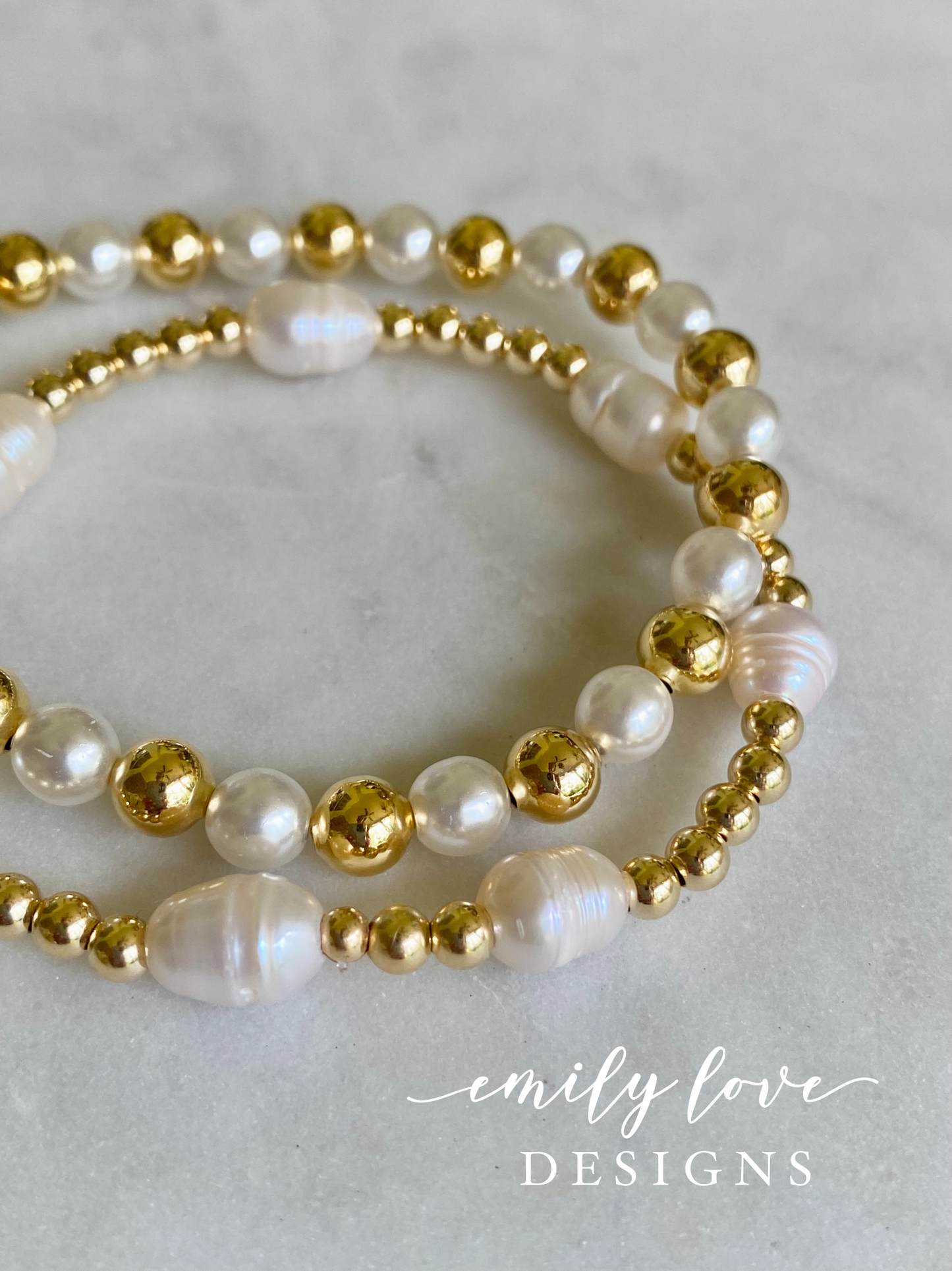 Large Gold and Pearl Bracelet