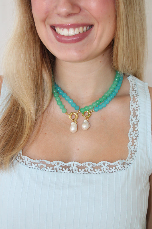 Emerald Sailor Pearl Necklace