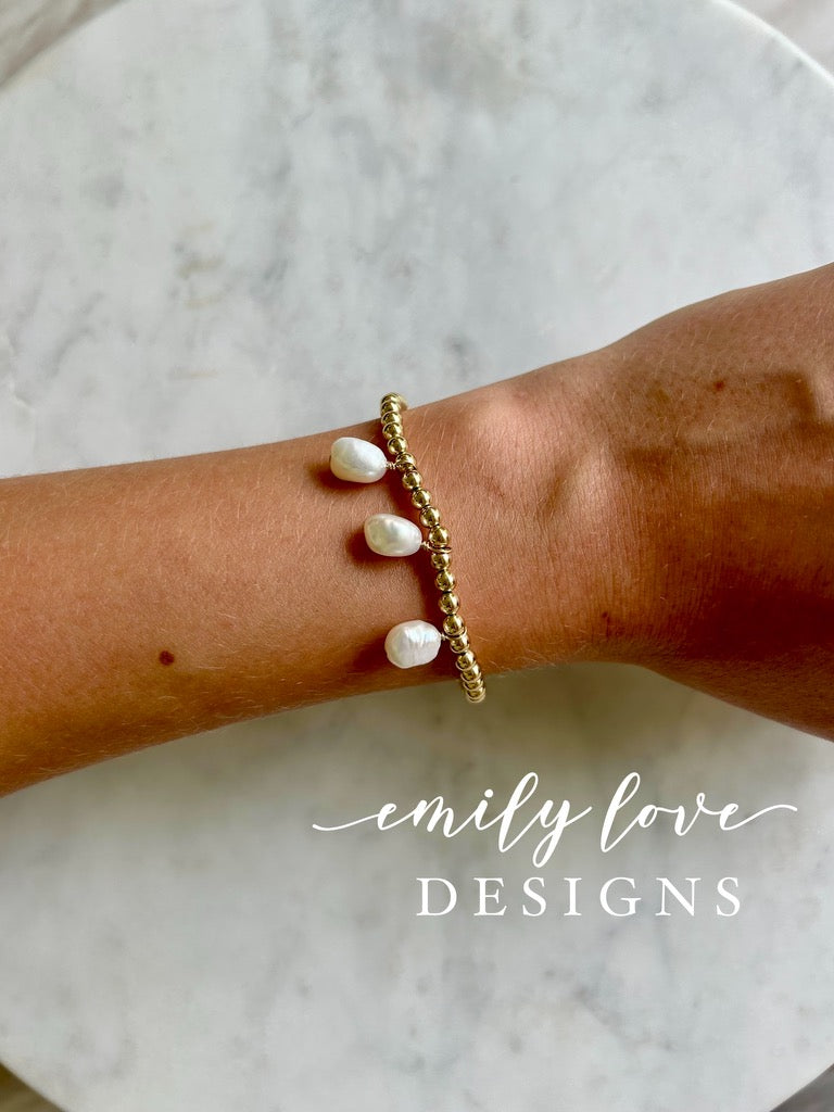 3 Pearl Drop Bracelet