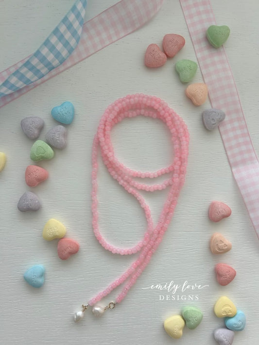 Pink Sugar Tie Necklace